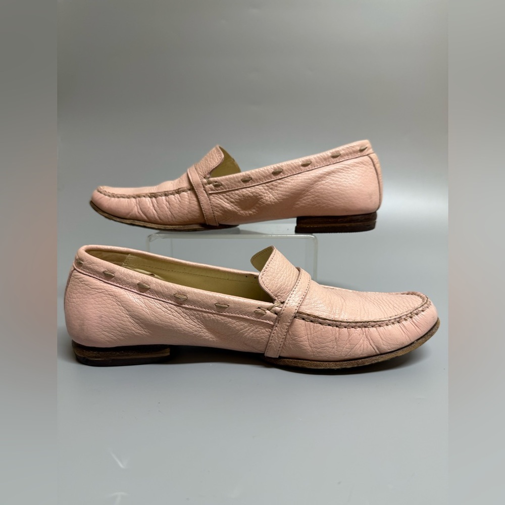 Burberry Pink Pebbled Leather Loafers Silver
Horsebit Hardware EU 39,5 US 8